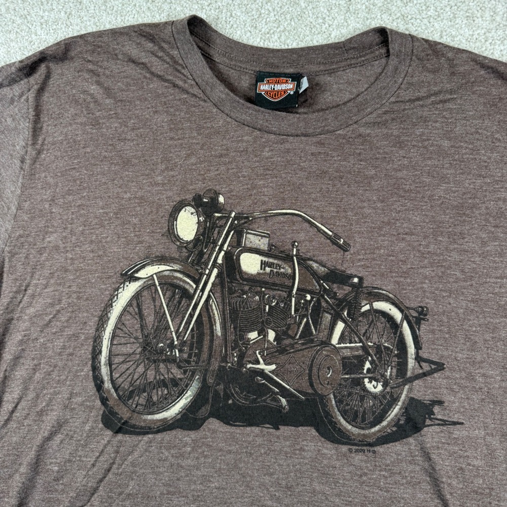 Harley-Davidson Graphic T-Shirt Men XL Brown Indianapolis Vintage Style Tee